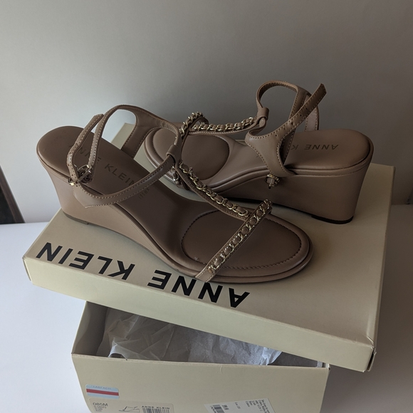 Anne Klein Women's Tan Wedge Sandals - Picture 1 of 8